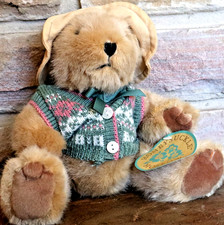 Honeysuckle Hollow FUZZY teddy bear plush animal w/ new tag jointed 11" sweater