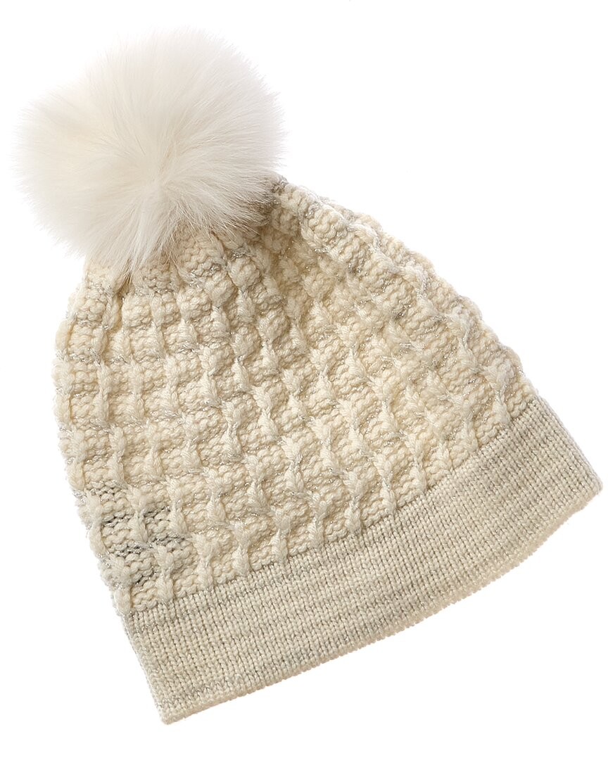 Forte Cashmere Lux Cable Pompom Wool - Cashmere-Blend Hat Womens White 7390₽