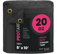 Extreme Heavy Duty 20 OZ Water Resistant Canvas Tarp, UV Resistant Tarpaulin ...