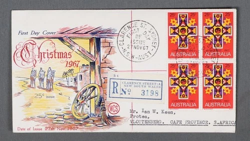 MayfairStamps Australia 1967 Block Christmas FDC Cover aax_27011
