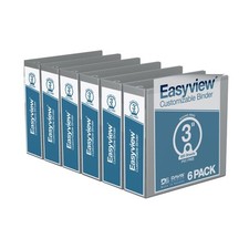 3 Inch Gray Recycled 3 Ring Storage Binder with Clear Covers and Pockets