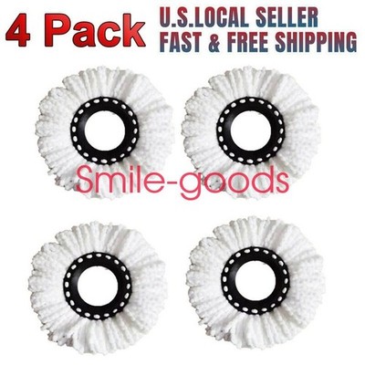 4pcs Replacement Microfiber Mop Head Refill For Spin Mop 360° Easy Cleaning Tool