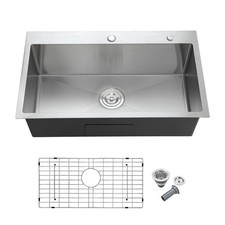 28x18 Inch Drop in Kitchen Sink, 304 Stainless Steel Single Bowl with Dual Fa...