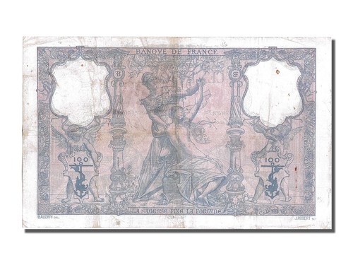 [#201780] Biljet, Frankrijk, 100 Francs, 100 F 1888-1909 ''Bleu et Rose'', 1908 - Afbeelding 2 van 2