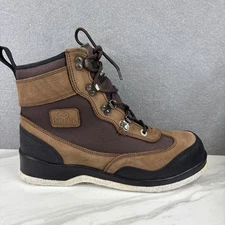 Redhead Fly Fishing/Wading Felt Bottom Brown Leather Canvas Boots Men's 11