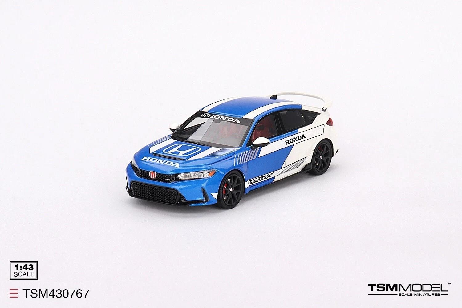 Honda Civic Type R #3 2023 Pace Car Blue 1:43 Scale TSM430767