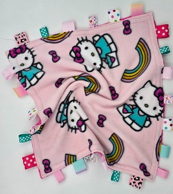 New Colorful Hello Kitty Fleece Multicolor Taggie Security lovey Blanket