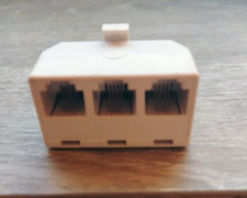 2 Modular TELEPHONE Line Cable Wall Outlet SPLITTER Triple Jack Connectors