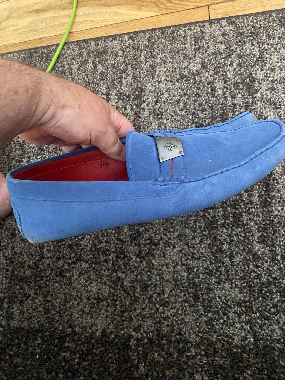 TOD'S Ferrari Shoes Men's suede driving loafers Blue RRP £400+ Size UK 10.5