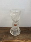 Vintage German Lead Crystal Vase 24% Cut Glass Floral Fern 10.5" LAUSITZER — photo 1