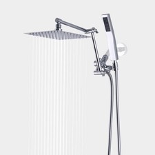 Chrome All Metal 10 in Shower Head With Handheld Shower Diverter Rainfall Combo