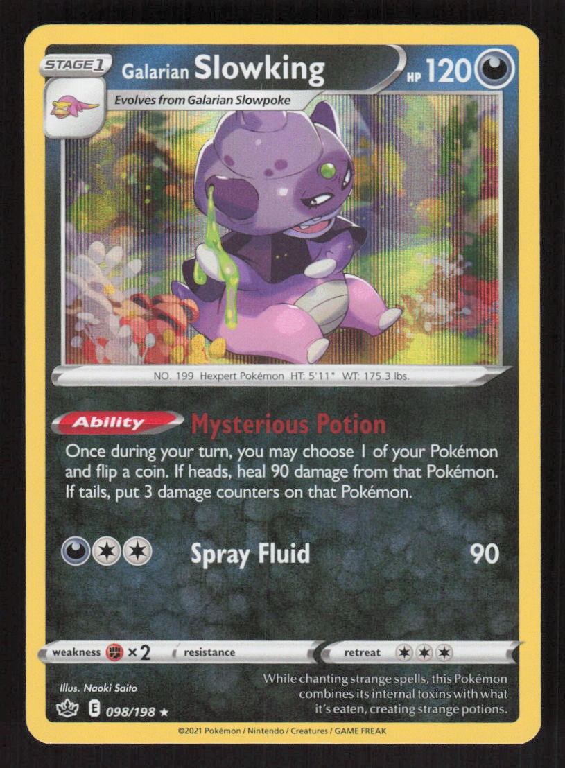 Pokemon TCG Chilling Reign Holo Galarian Slowking #098/198