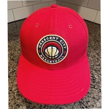 New Orleans Pelicans New Era 59FIFTY Fitted Hat 7 5/8 Red Made in USA NBA