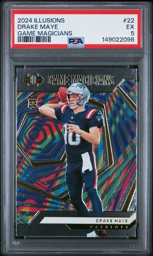 2024 PANINI ILLUSIONS GAME MAGICIANS #22 DRAKE MAYE ROOKIE RC PSA 5