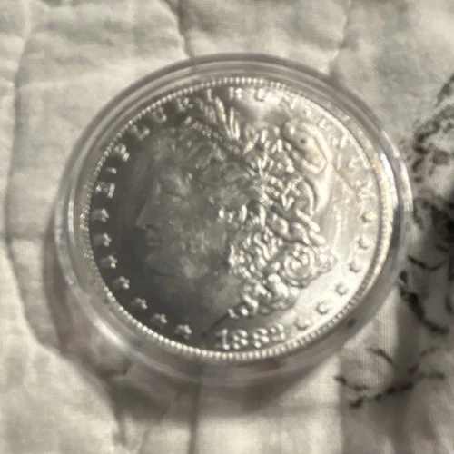 1882 Morgan Silver Dollar $1 Coin 0.9 Fine Silver in Protective Case