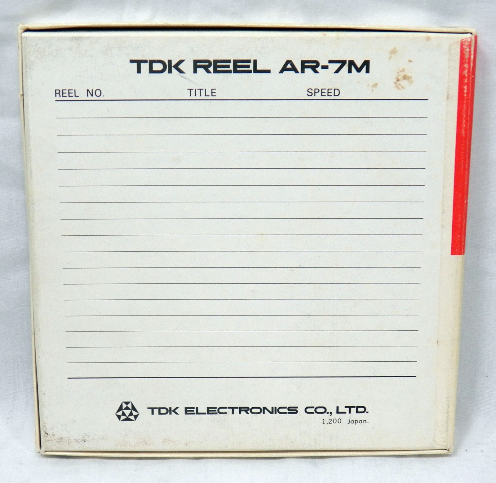 (1) Single Used TDK AR-7M 7" Metal Take Up Reel  w/Original Box