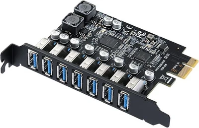 MZHOU 7 Port USB 3.0 PCI Express Erweiterungskarte, PCIe Karte Anschluss USB 3.2 Gen1