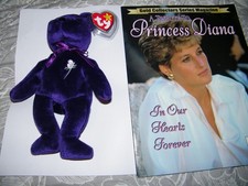 PRINCESS DIANA TY BEAR BEANIE BABY IN NEW CONDITION with Magazine
