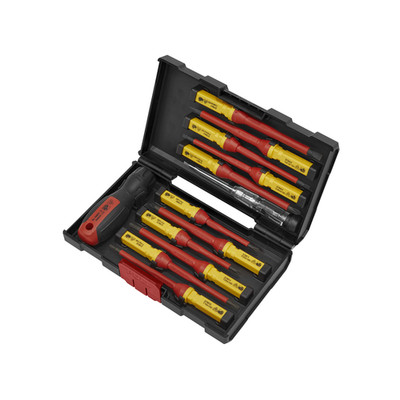 Sealey 13 Stück VDE 1000V PZ/PH/SL Schraubendreher Wechselklingen Set AK6128