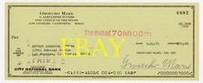 Groucho Marx Brothers signed used bank check 1971 excellent signature RARE