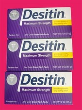 3 BOXES Desitin Maximum Strength Diaper Rash Cream w/ Zinc Oxide 2 oz Each Tube