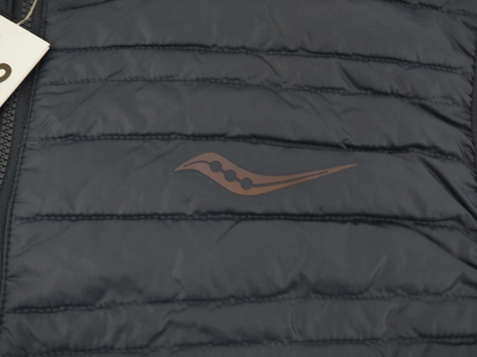 NEW! Saucony Men's Medium Hurricane Insulated Vest Blue Wind+Water Resistant - Image 3 of 4