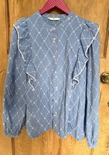 Pretty Broderie Anglaise Blouse With Full Sleeve