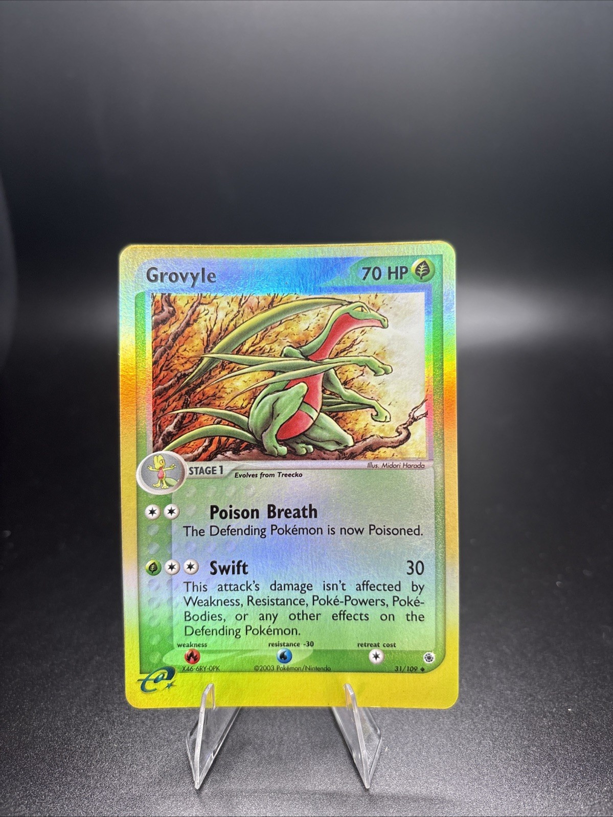 Pokemon Card Grovyle 31/109 Reverse Holo Uncommon EX Ruby & Sapphire - Error?