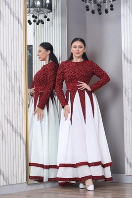 Embroidered Octopus Dress Traditional Jordanian/Palestinian Long Sleeve Maxi