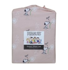 Peanuts Snoopy Queen Sheet Set By Berkshire Pink with Dandelion Poof Spring