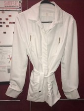Cappotto donna MCM vintage bianco e oro con cintura di design taglia 6/S raro