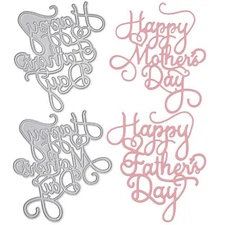 OOTSR 2PCS Metal Cutting Dies Happy Mother's Day and Happy Father's Day Die C...