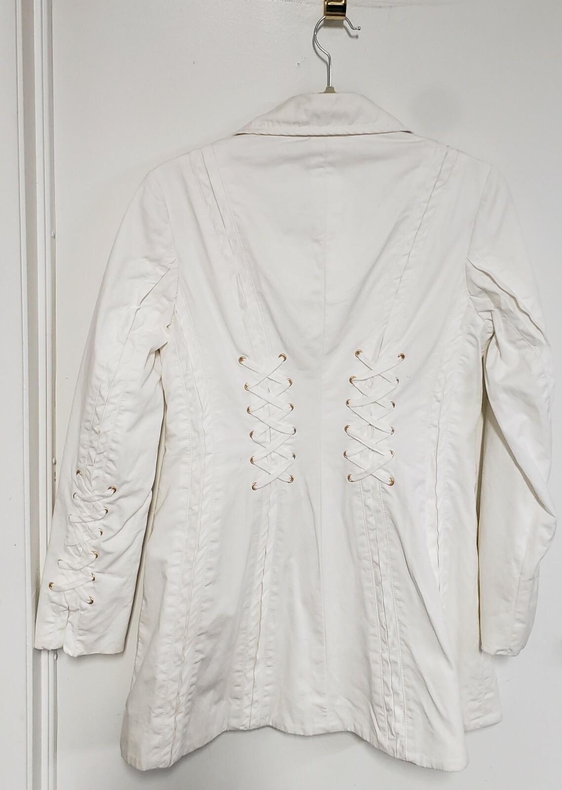 Womens, Etcetera, Button Up White Jacket, Size 2 - image 3