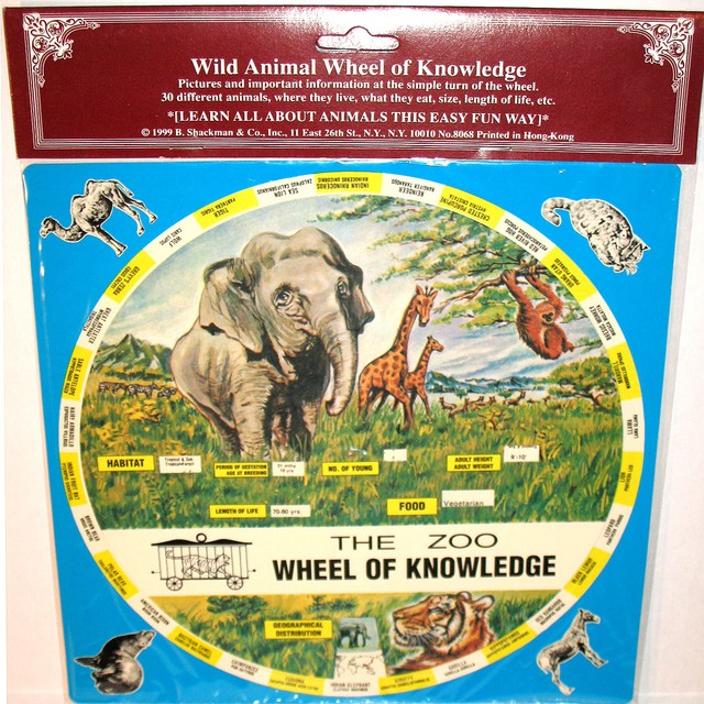 ZOO ANIMAL WHEEL OF KNOWLEDGE Educational Toy MINT CONDITION Shackman