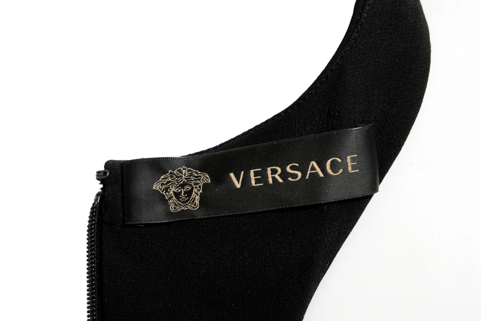 Versace abito da sera donna nero ricamato US XS IT 38