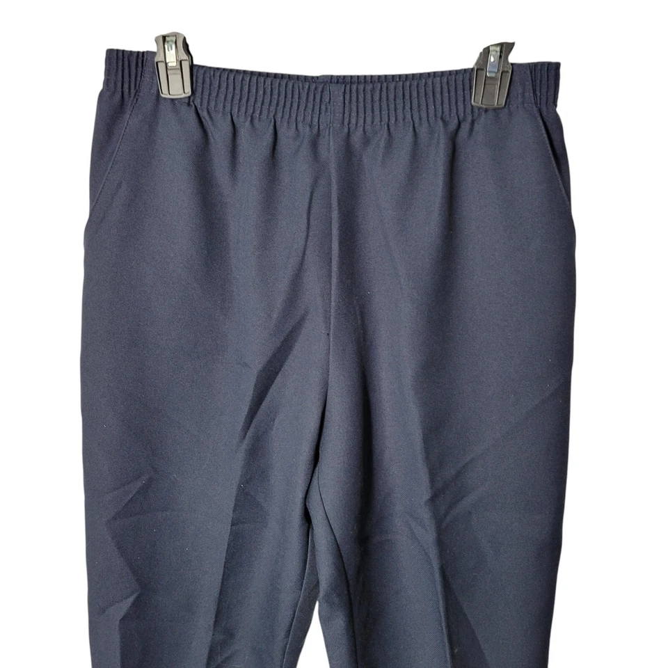 Donnkenny Womens Size 14P Blue  Solid Trouser Dress Pants - Image 2 of 4