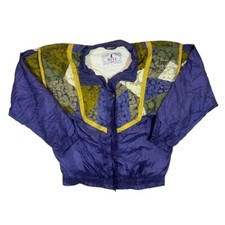 Giacca a vento grande vintage anni 90 MOVE SPORT pazzo motivo astratto shell