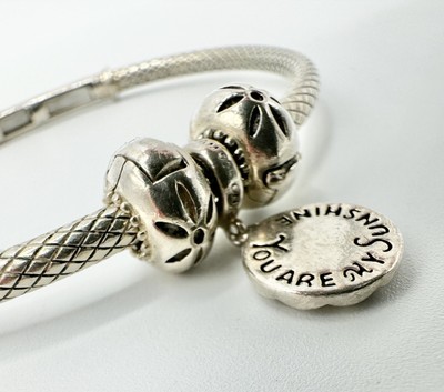 3 Charm - Schalom Davidstern Chamilia Sterling Silber Armreif 17,2 g dan121