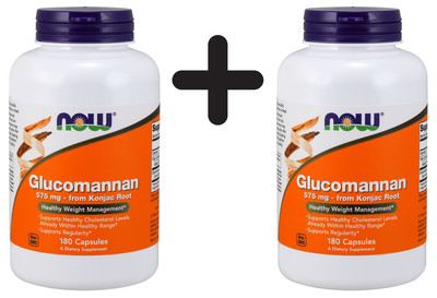 2 x NOW Foods Glucomannan, 575mg from Konjac Root - 180 caps (136,67 EUR/kg)