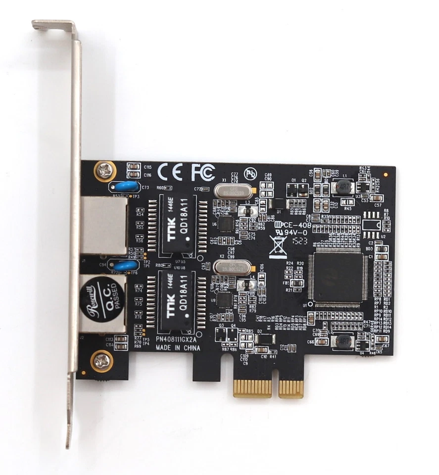 Rosewill Dual-Port Gigabit PCIe Ethernet Network Card P/N: PN408111GX2A Tested - Image 2 of 4