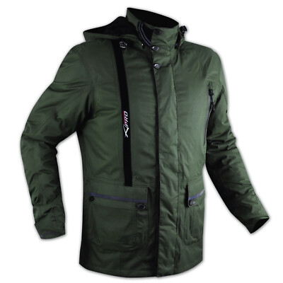 Warm 100% Waterproof Armour CE Textile Motorcycle Motorbike Jacket Green