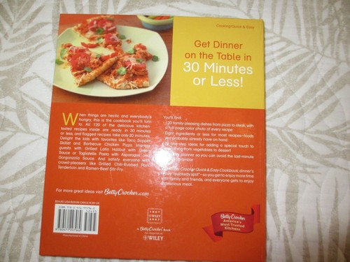 Betty Crocker Quick & Easy Cookbook Spiral Bound 2007 - Foto 5 di 5