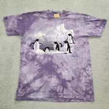 Vintage The Mountain Shirt Mens Large Tie Dye Penguin Glacier 90s Leather tag