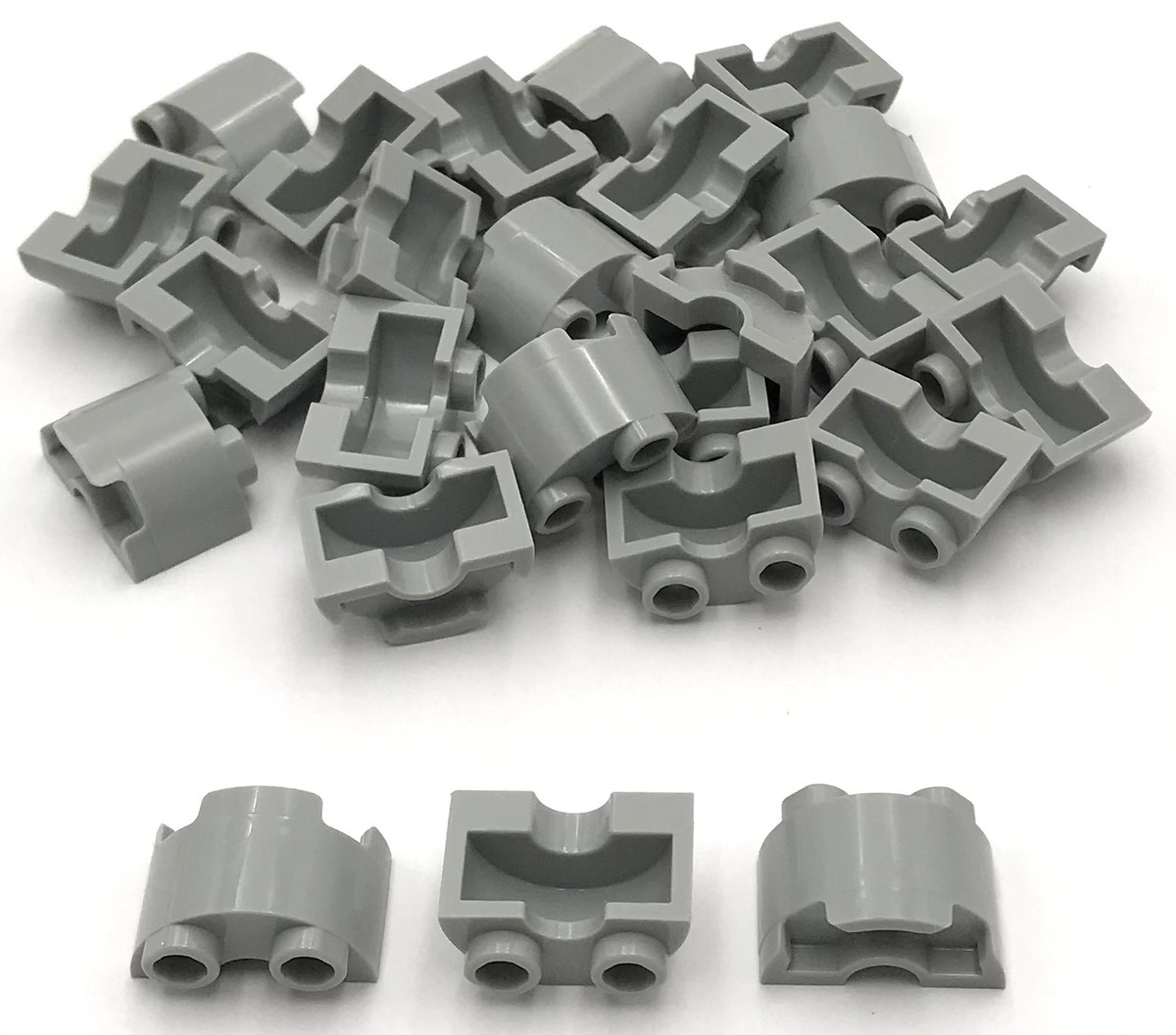 Lego 25 New Light Bluish Gray Cylinders Half 1 x 2 x 1 Stud Pieces