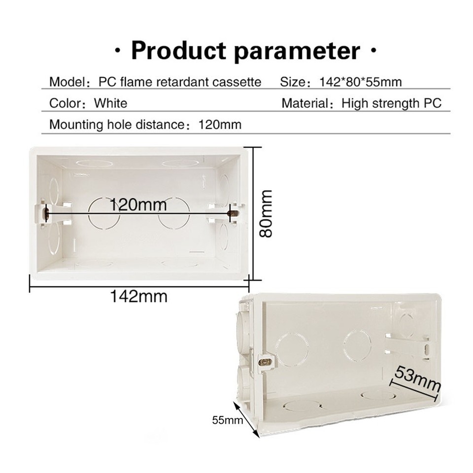 Slim Pattress Back Box for Wall Sockets and Light Switches Concealed