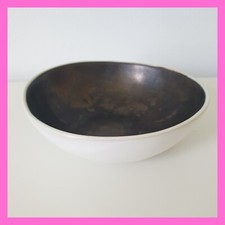 Crate & Barrel Lux Bowl Gold Bronze Portugal Irregular White Candy Snack Dish