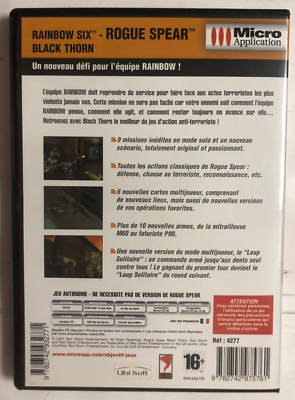 Rainbow Six Rogue Spear Black Thorn Sur PC - Édition Micro Application NEUF