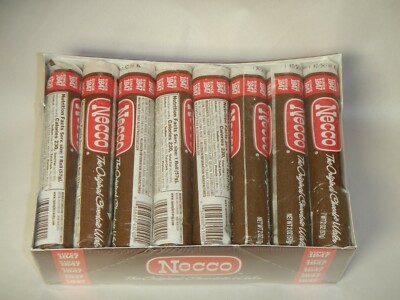 x1 case 24 rolls Chocolate Necco Wafers (ginger bread house roof shingles) candy
