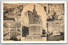 New York City Multi View Postcard Hotel Edison The House of Hospitality 