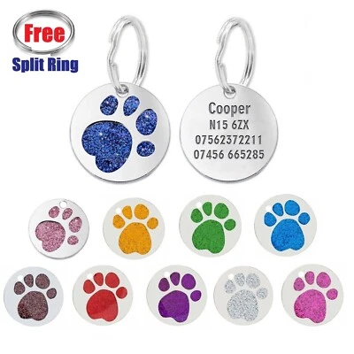 KREATESQUARE Dog Tag Engraved Personalised ID Tags for Dogs/Cats Custom Pet Tag Dog Name Tag